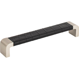 Atlas Homewares Paradigm Pull 6 5/16 Inch (c-c) BN & Black Croc Leather