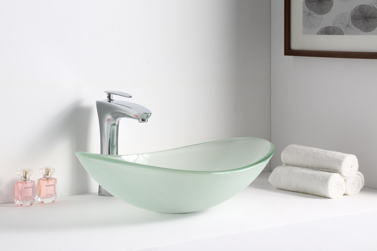ANZZI LS-AZ8128 Craft Series Deco-Glass Vessel Sink in Lustrous Frosted
