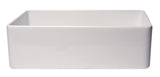 ALFI brand ABF3318S 33" White Thin Wall Single Bowl Smooth Apron Fireclay Kitchen Farm Sink