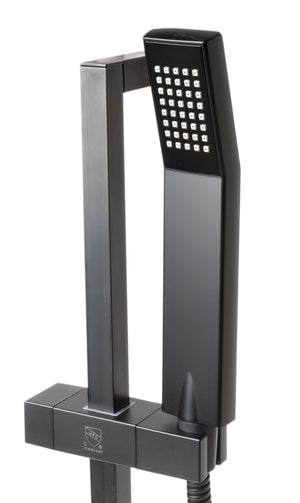 Black Matte Square Sliding Rail Hand Shower Set