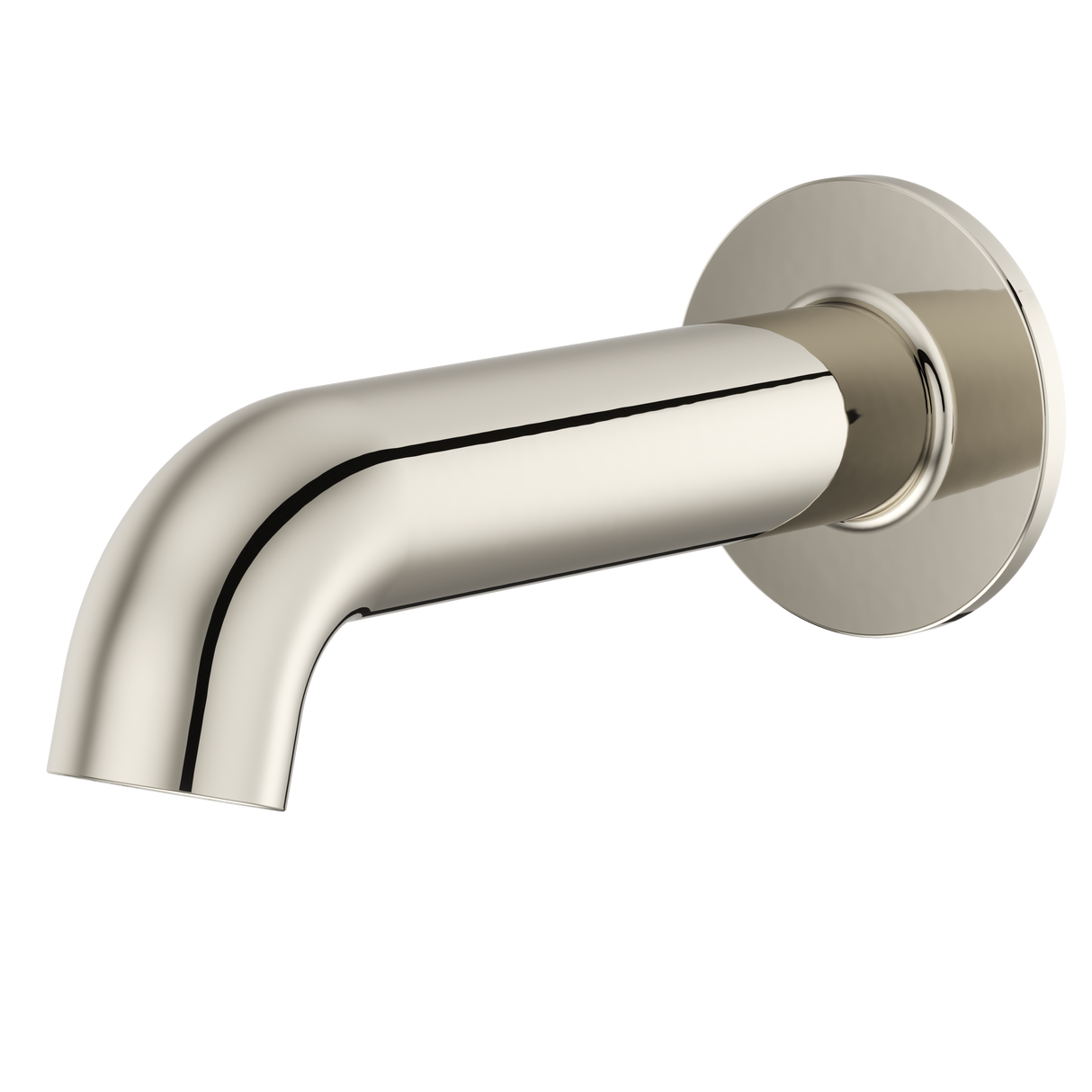 Modern Round Non-Diverting Tub Filler in Polished Nickel