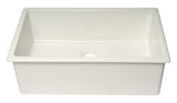 ALFI brand AB3018UD-W 30" White Undermount / Drop In Fireclay Kitchen Sink