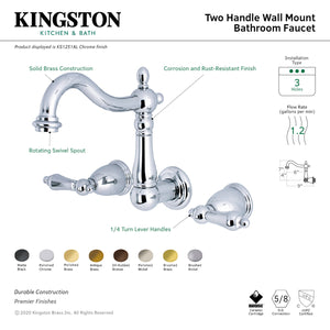 Kingston Brass KS1255AL Wall Mount Bathroom Faucet, Oil Rubbed Bronze