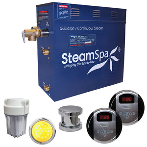 SteamSpa Royal 7.5 KW QuickStart Acu-Steam Bath Generator Package in Brushed Nickel RY750BN