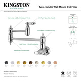 Kingston Brass KS3107BAL Heirloom Wall Mount Pot Filler Kitchen Faucet, Brushed Brass