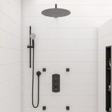 Matte Black Stainless Steel 16" Round Ultra-Thin Rain Shower Head