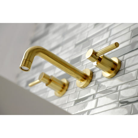 Kingston Brass KS8127DL Concord 2-Handle Wall Mount Bathroom Faucet, Brushed Brass