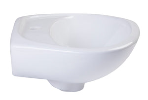 ALFI brand AB106 White Small Porcelain Wall Mount Basin with Overflow