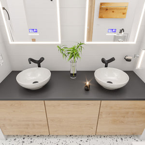 ALFI brand ABC909 White 17" Decorative Round Vessel Above Mount Ceramic Sink