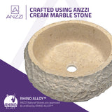 ANZZI LS-AZ8172 Desert Ash Vessel Sink in Classic Cream Marble
