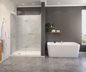 MAAX 139587-810-305-000 Capella 78 56-59 x 78 in. 8 mm Pivot Shower Door for Alcove Installation with GlassShield® glass in Brushed Nickel