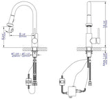 Brushed Nickel Sensor Gooseneck Pull Down Kitchen Faucet