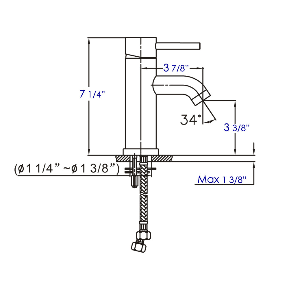 ALFI brand AB1433-BN Brushed Nickel Single Lever Bathroom Faucet