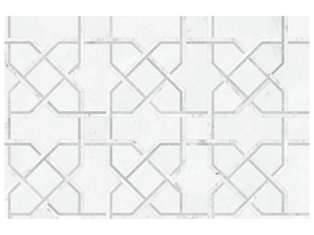 Anatolia Tile Utopio Madina Dove Honed Natural Stone Waterjet Mosaic 5001-0384-0 Madina Dove - premium natural stone mosaic tile from Anatolia Tile, available at PoshHaus showroom in Keene, NH