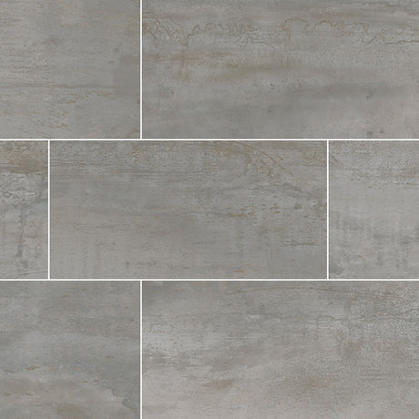 Oxide magnetite 24x48 matte porcelain floor and wall tile NOXIMAG2448 product shot dining room view #Style_Magnite