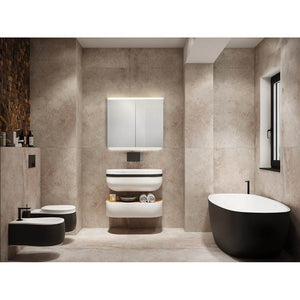 Sidler 1.1108.304 Double Mirror Door (15 3/4 / 15 3/4) Built-in GFCI outlet, tamper resistant, Night Light Function W 31 1/2 / H 30 / D 4 4000K