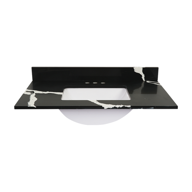 36" Black Marquina Quartz Top