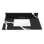 Custom 37x21 “Cowtop” Black Quartz Vanity Top