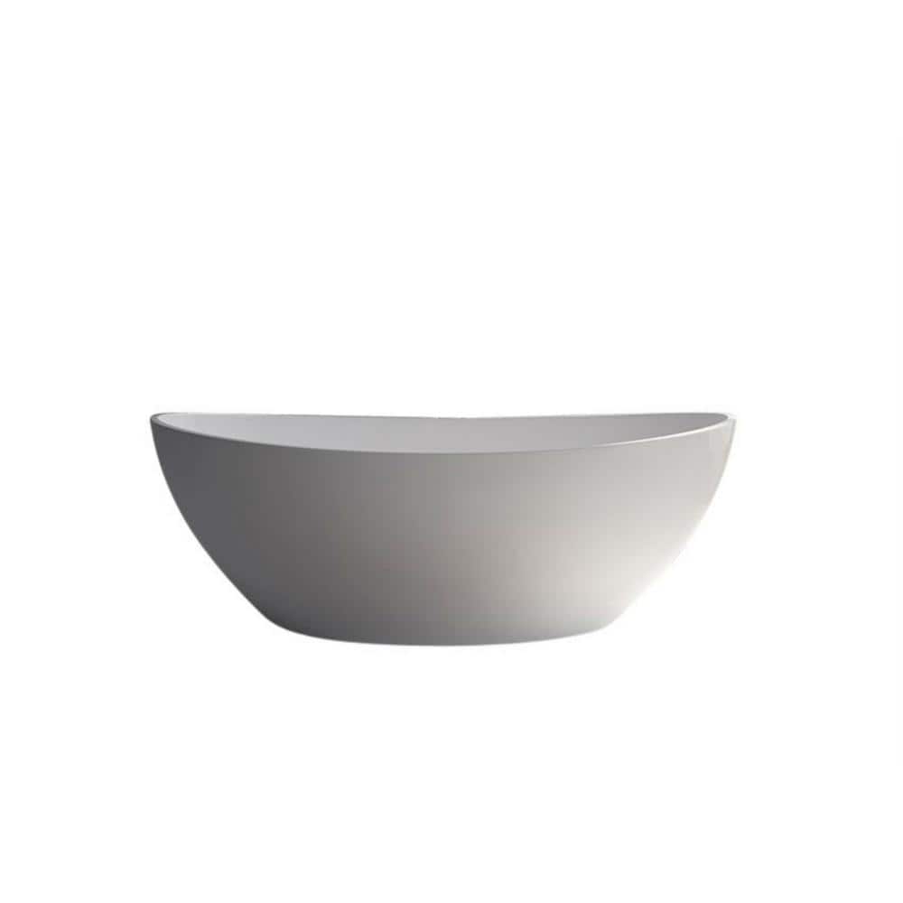 Legion Furniture 63" WHITE MATT SOLID SURFACE TUB - NO FAUCET WJ8643-W