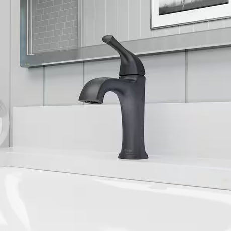 Pfister Ladera Single Handle Single Hole Bathroom Faucet in Matte Black LF-042-LRBB