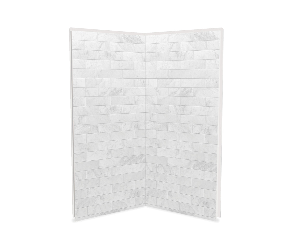 MAAX 103388-307-508 Utile 3636 Composite Direct-to-Stud Two-Piece Corner Shower Wall Kit in Marble Carrara