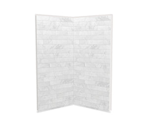 MAAX 103388-307-508 Utile 3636 Composite Direct-to-Stud Two-Piece Corner Shower Wall Kit in Marble Carrara