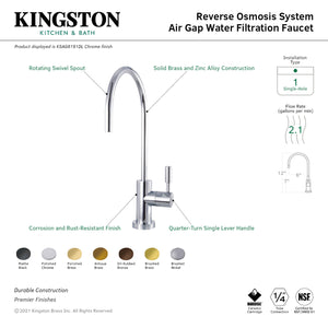 Kingston Brass KSAG8191DL Concord Reverse Osmosis System Filtration Water Air Gap Faucet, Polished Chrome