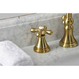 Kingston Brass KS2987AX Governor Widespread Bathroom Faucet with Brass Pop-Up, Brushed Brass