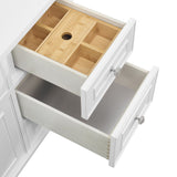 Lorelai 48" Single Vanity, Bright White w/ 3 CM Carrara White Marble Top