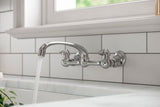 Pfirst Series 2-Handle Wallmount Kitchen Faucet in Polished Chrome