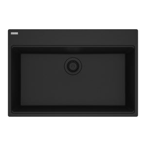 FRANKE MAG61029-MBK Maris Topmount 31-in x 20.88-in Granite Single Bowl Kitchen Sink in Matte Black In Matte Black