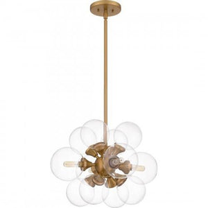 Quoizel GLI2820BWS Glinda Pendant 4 lights brushed weathered brass Pendant