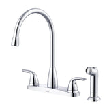 Gerber G0040167 Viper Two Handle High Arc Kitchen Faucet W/sidespray - Chrome