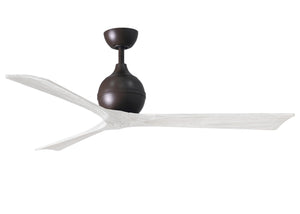 Matthews Fan IR3-TB-MWH-60 Irene-3 three-blade paddle fan in Textured Bronze finish with 60" solid matte white wood blades.