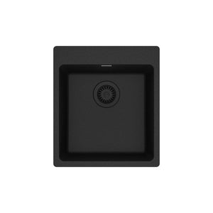 FRANKE MAG61015-ONY Maris Dual Mount 17.31-in x 19.69-in Granite Single Bowl Bar / Prep Sink in Onyx In Onyx