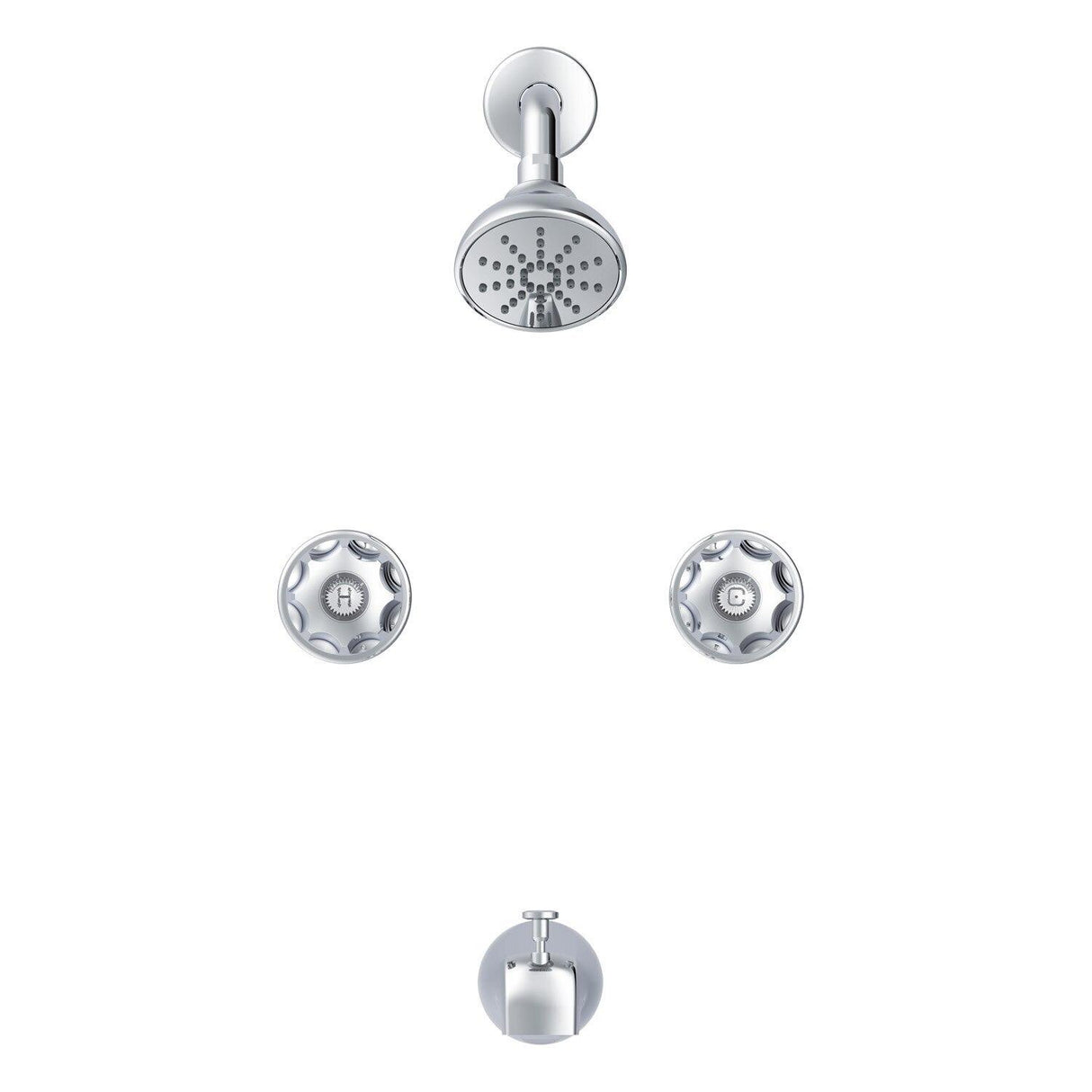 Gerber G0748720 Chrome Classics Two Metal Fluted Handle Threaded Escutcheon ...