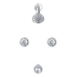 Gerber G0748720 Chrome Classics Two Metal Fluted Handle Threaded Escutcheon ...
