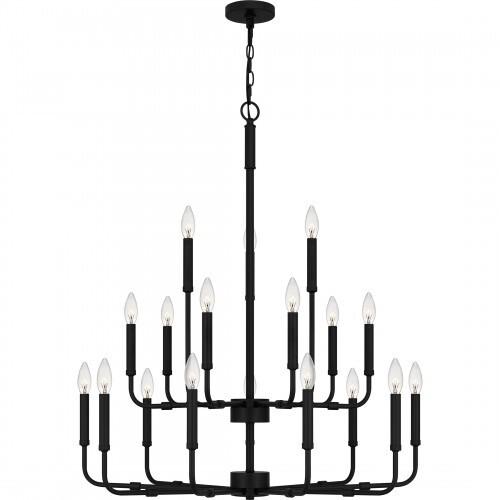 Quoizel ABR5132MBK Abner Chandelier 18 lights matte black. Chandelier