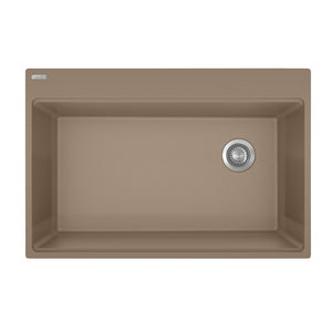 FRANKE MAG61031OW-OYS Maris Topmount 33-in x 22-in Granite Single Bowl Kitchen Sink in Oyster In Oyster
