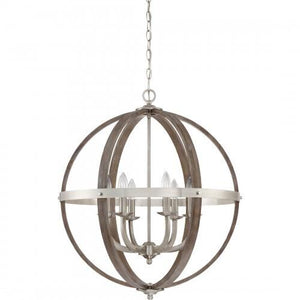 Quoizel FSN5206BN Fusion 6lts foyer  brushed nickel  24.5"d Pendant