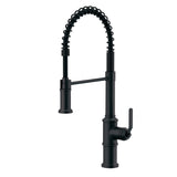 Gerber D455237BS Satin Black Kinzie Pre-rinse Single Handle Spring Spout Kitchen ...