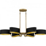 Quoizel MAD641AB Madden Linear chandelier 6 lights aged brass Island Light