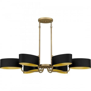 Quoizel MAD641AB Madden Linear chandelier 6 lights aged brass Island Light