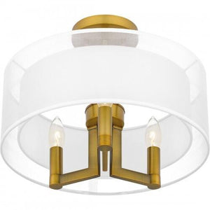 Quoizel QSF5576AB Quoizel Semi-Flush Mount Semi flush 3 lights aged brass Semi-Flush Mount