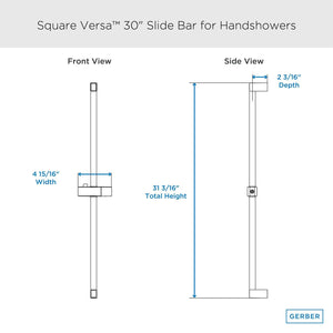 Gerber D461734BB Square Versa 30" Slide Bar - Brushed Bronze
