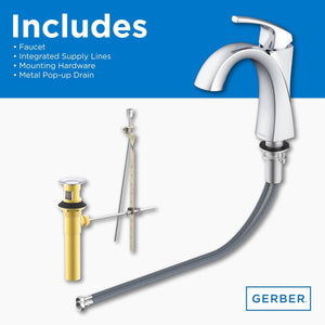 Gerber D225018BS Satin Black Vaughn Single Handle Lavatory Faucet