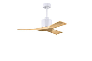 Matthews Fan NK-MWH-LM-42 Nan 6-speed ceiling fan in Matte White finish with 42” solid light maple tone wood blades
