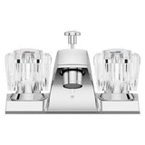 Pfirst Series 2-Handle 4" Centerset Bathroom Faucet with Blade Knobs in Polished Chrome