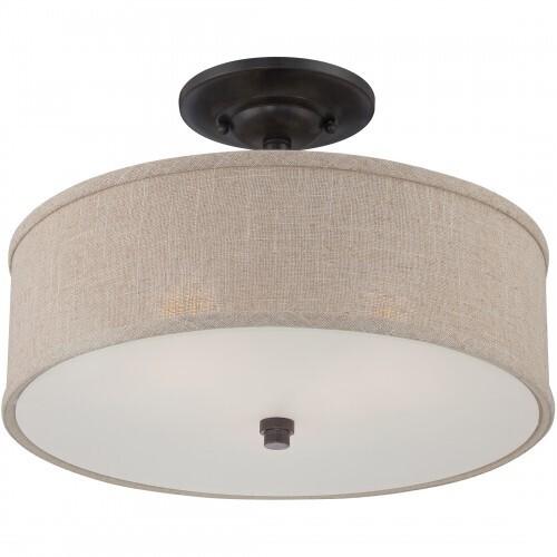 Quoizel CRA1717MC Cloverdale Semi flush mottled cocoa Semi-Flush Mount
