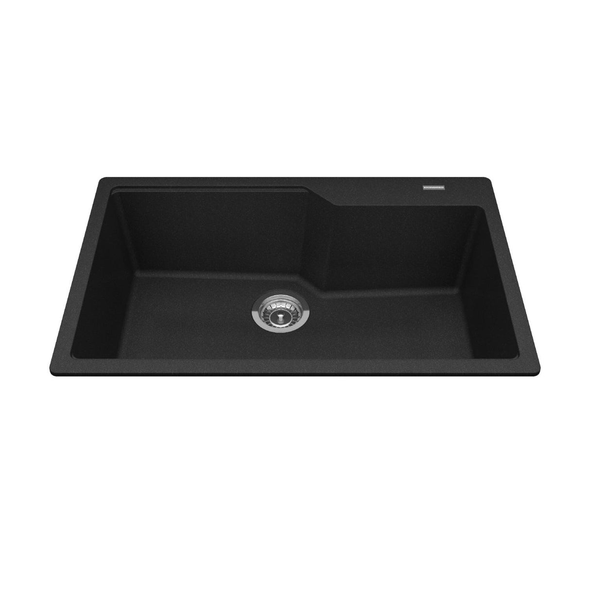 KINDRED MGSM2031-9ONN Granite Series 30.7-in LR x 19.69-in FB x 9.06-in DP Drop In Single Bowl Granite Kitchen Sink In Onyx